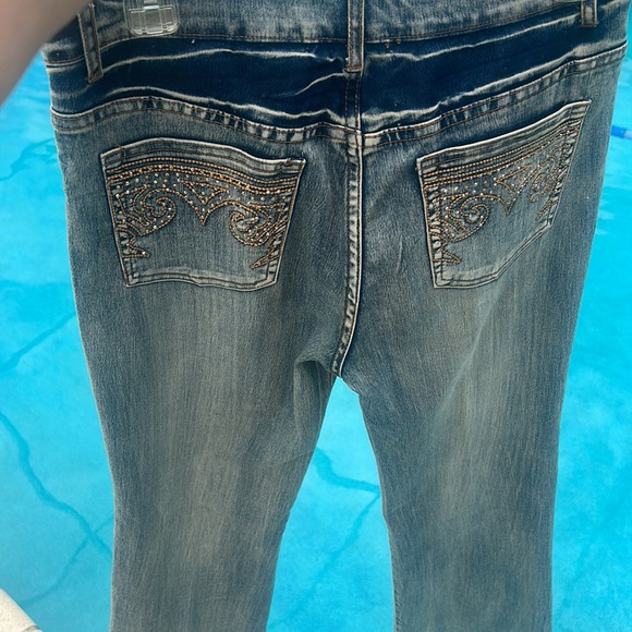 AZI Nordstrom Jeans Embellished Sparkle Bling Western Country Wide Leg sz 30 EUC - Picture 17 of 17